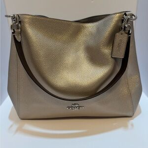 Coach Metallic Silver Shoulder Bag